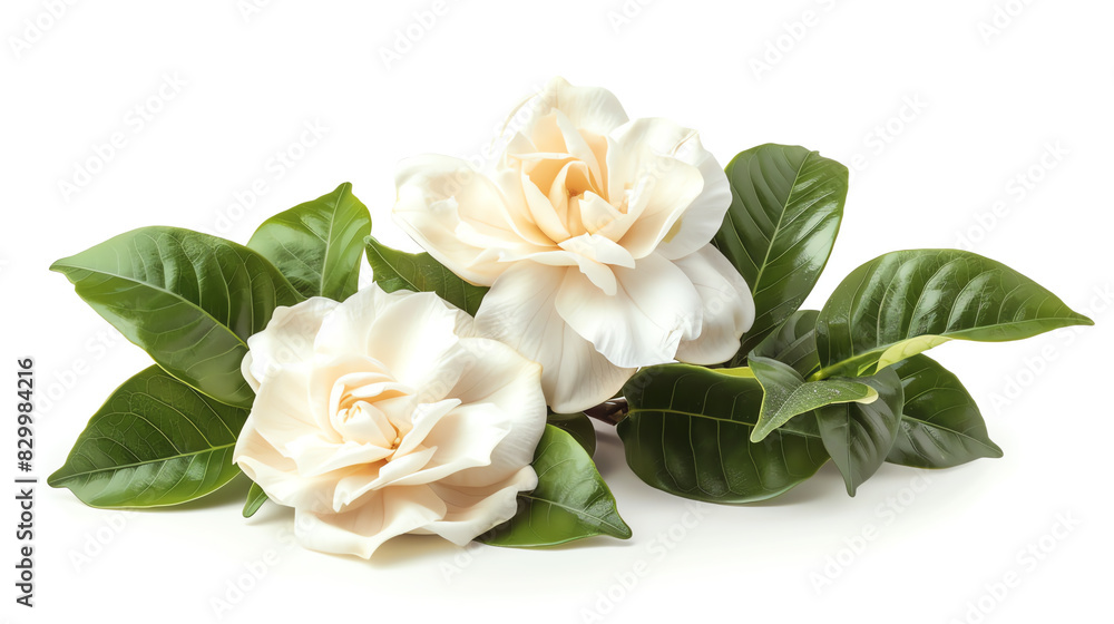 Gardenia, closeup, isolated on white background Gardenia, closeup, isolated on white background