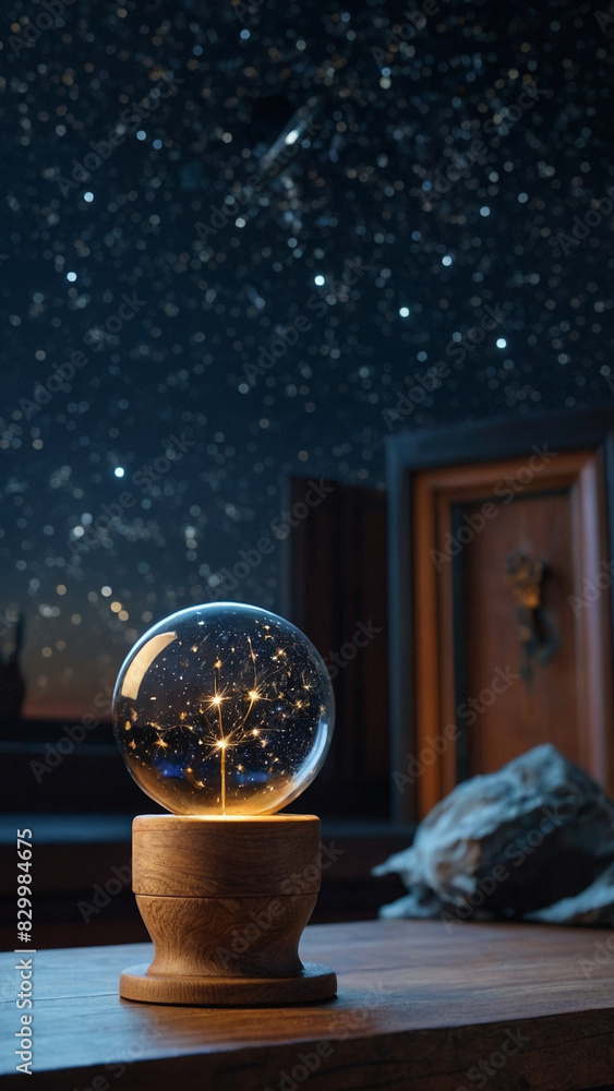 magic crystal ball on the table magic crystal ball on the table