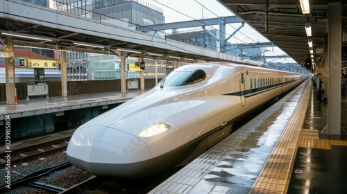 the cutting-edge safety features of a high-speed train, from crash-avoidance systems to emergency braking, ensuring passenger security at all times. --ar 16:9 --