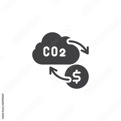 Carbon emission trading vector icon