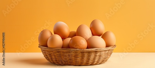 A basket holds brown chicke...