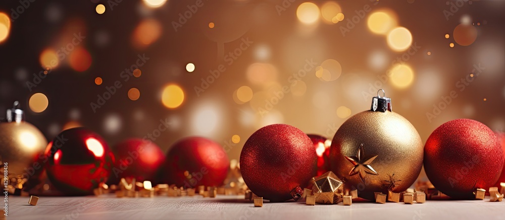 Festive ornaments and decorations for the Christmas season Copy space image Festive ornaments and decorations for the Christmas season Copy space image