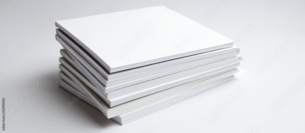 A copy space image of blank notebooks against a white backdrop A copy space image of blank notebooks against a white backdrop