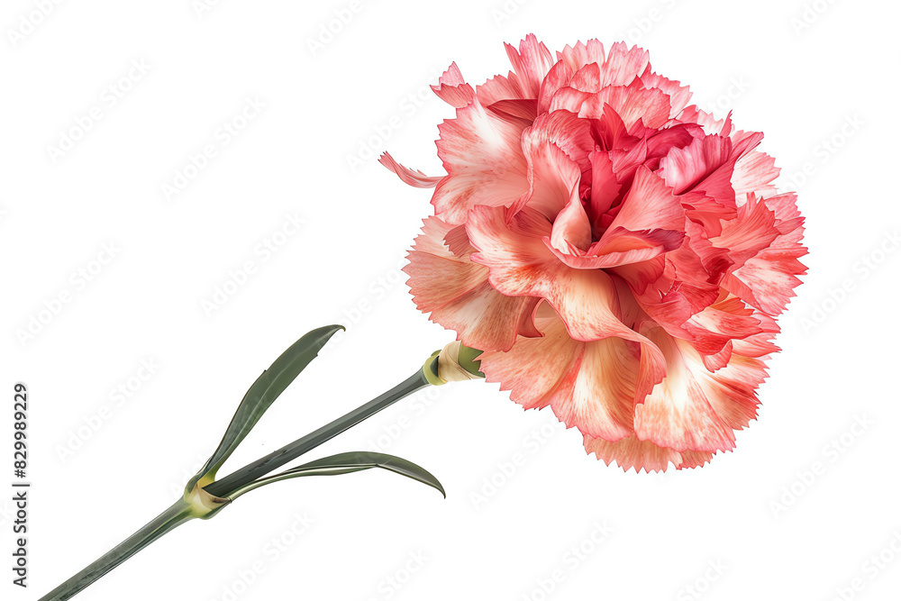 Carnation, single bloom, isolated on white background Carnation, single bloom, isolated on white background