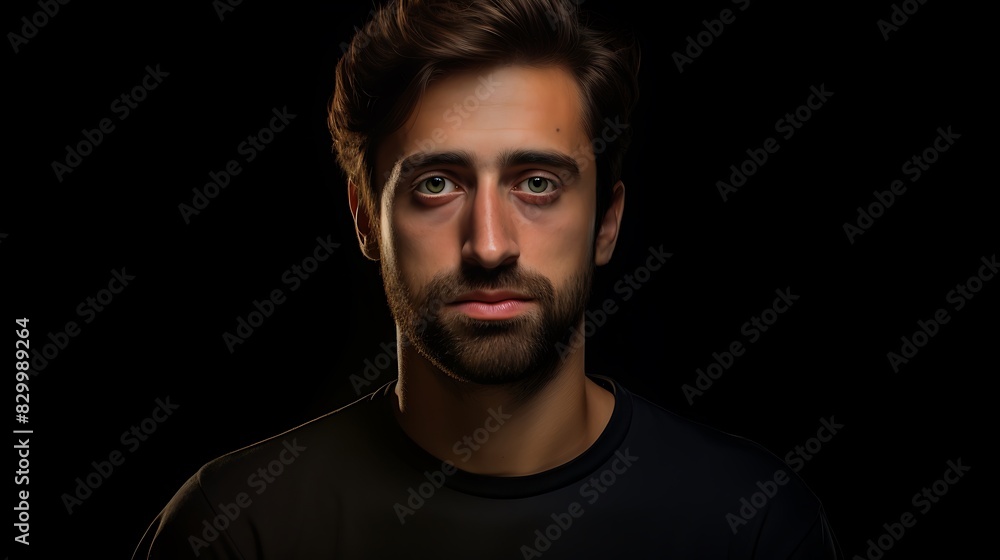 Elegant Charisma: Handsome Man on Black Background Elegant Charisma: Handsome Man on Black Background