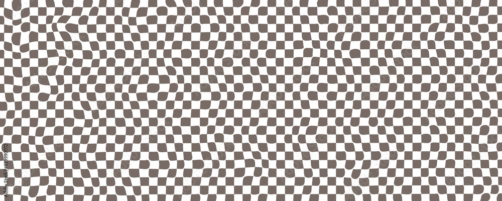 Trippy checkerboard background. Retro psychedelic checkered wallpaper. Wavy groovy chessboard surface. Distorted geometric pattern. Abstract monochrome vector backdrop Trippy checkerboard background. Retro psychedelic checkered wallpaper. Wavy groovy chessboard surface. Distorted geometric pattern. Abstract monochrome vector backdrop
