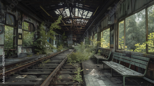 Forgotten Railway Platform - Nature Reclaims - Liminal Image