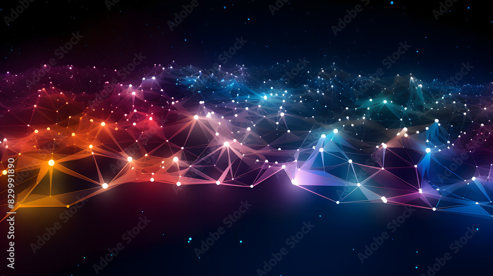 Obraz premium Digital color network data flow abstract graphic background
