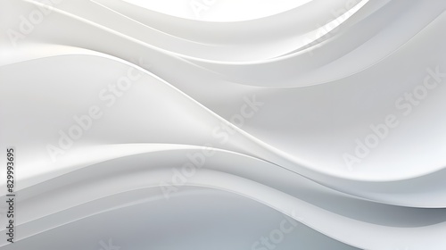 Elegant Wavy Architectural Structure with Abstract White Elements and Copyspace