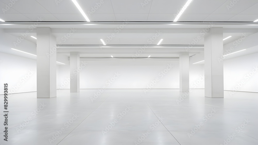 Expansive Minimalist Concrete Interior - Vast Empty Architectural Space