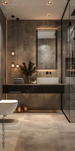 Modern and minimalist bathroom