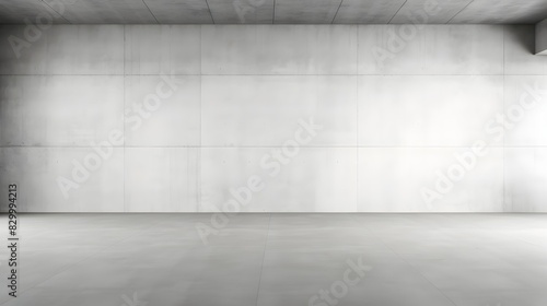 Minimal White Architecture Backdrop with Concrete Garage Parking Space