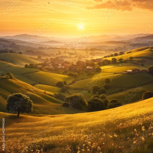 sunset in the mountains