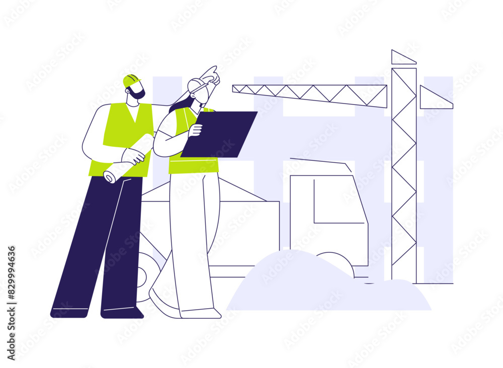 Construction observation abstract concept vector illustration. Construction observation abstract concept vector illustration.