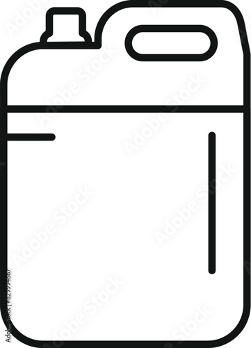 Vector outline illustration of a standard plastic gallon, perfect for icons or instructional material