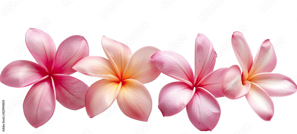 Frangipani, closeup, isolated on white background Frangipani, closeup, isolated on white background