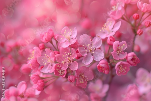 A cluster of pink flowers  surrounded by more clusters of pink flowers