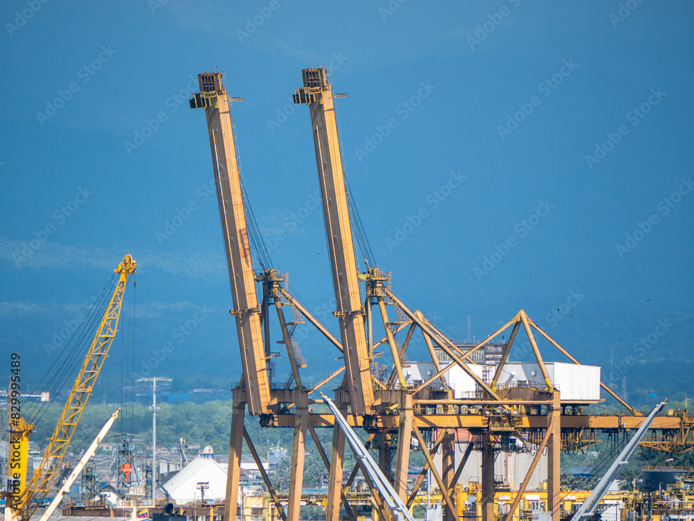 Gantry cranes of Buenaventura Container Terminal located on river Gantry cranes of Buenaventura Container Terminal located on river