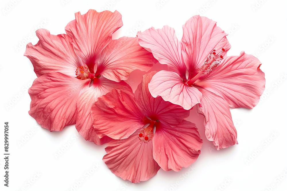 Hibiscus, petals, isolated on white background Hibiscus, petals, isolated on white background