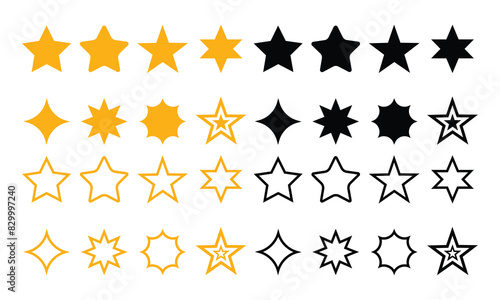 icon set of stars with different variations