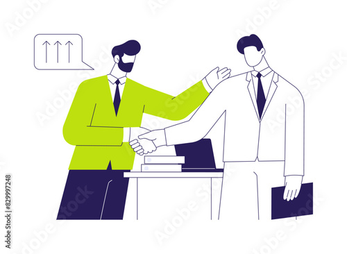 Getting supervising position abstract concept vector illustration.