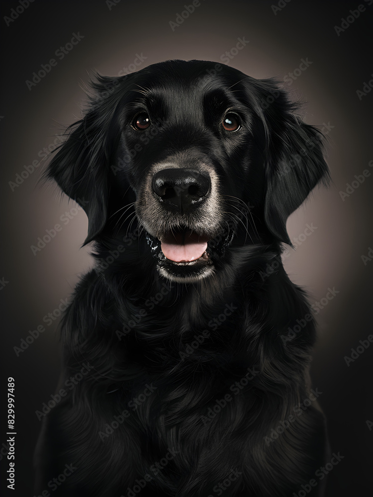 black dog portrait and black labrador retriever dog black dog portrait and black labrador retriever dog
