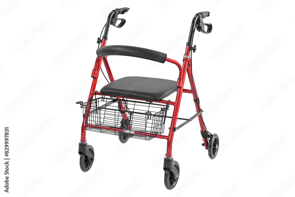 Rollator to support the walking of elderly and recovering people, isolated on a white background. Rollator to support the walking of elderly and recovering people, isolated on a white background.