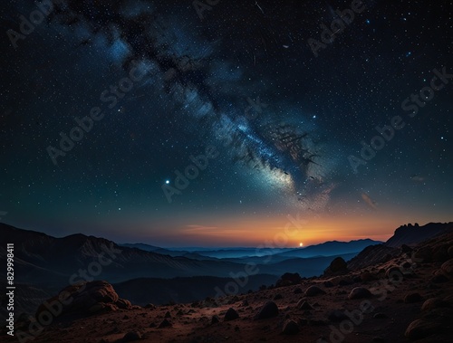 Sunrise view captured,抉择 (jué zé) between space and desert: a fiery orb emerges on the horizon