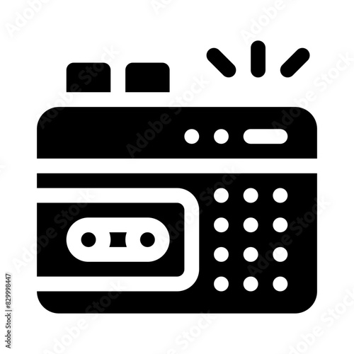 tape recorder glyph icon