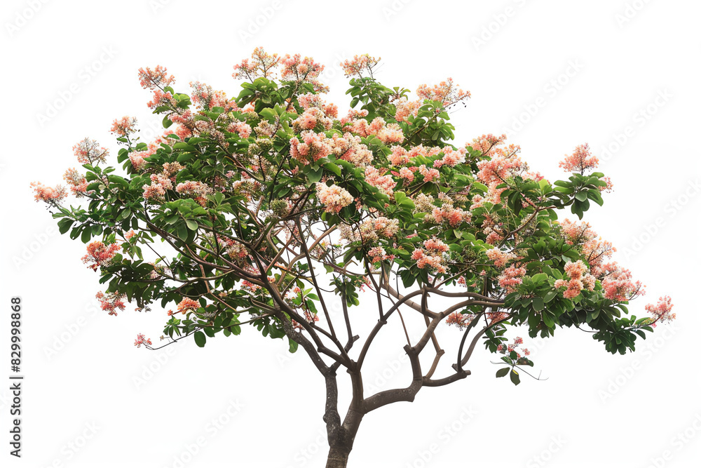 Indian Cork Tree, single bloom, isolated on white background Indian Cork Tree, single bloom, isolated on white background