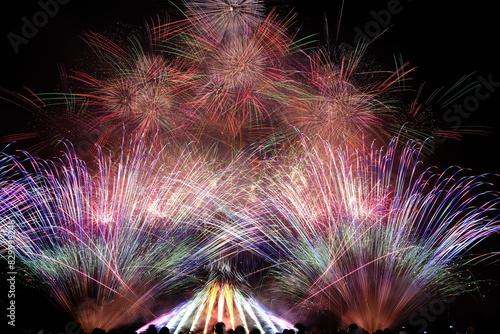 夜空に咲く大輪の花火（大曲花火大会） Firework bloom at the night sky