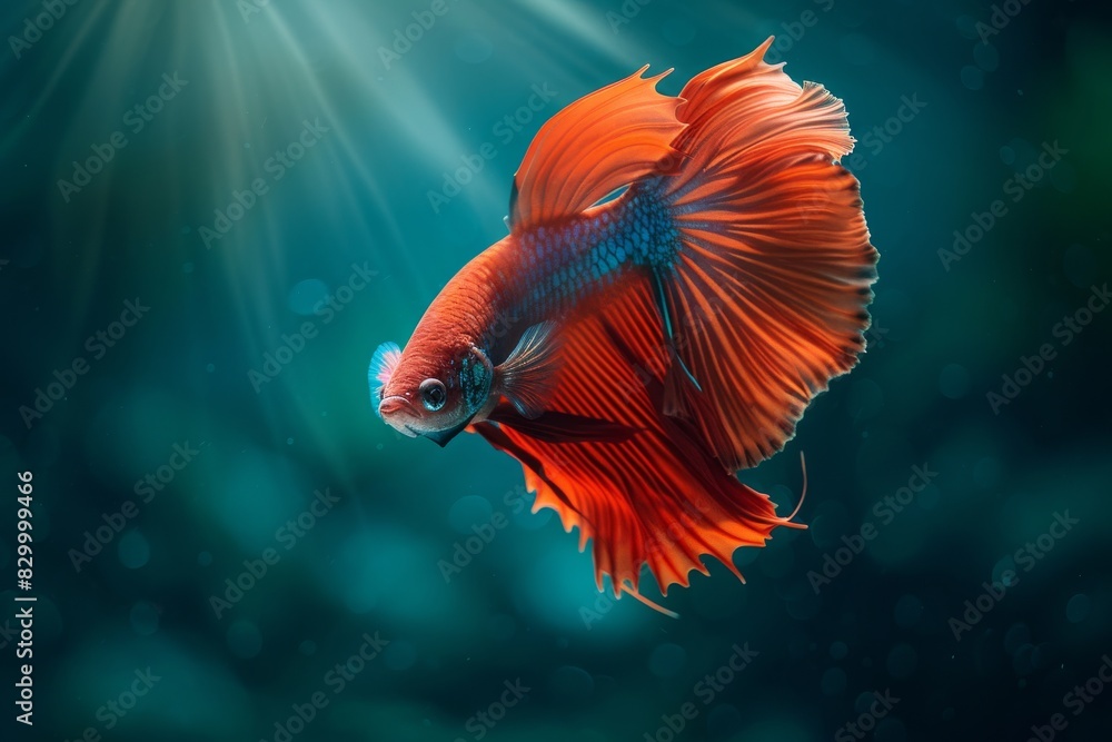 Graceful rosetail siamese fighting fish. Nature's aquatic symphony Graceful rosetail siamese fighting fish. Nature's aquatic symphony
