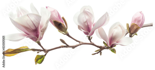 Magnolia  closeup  isolated on white background