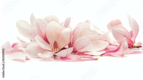 Magnolia, petals, isolated on white background