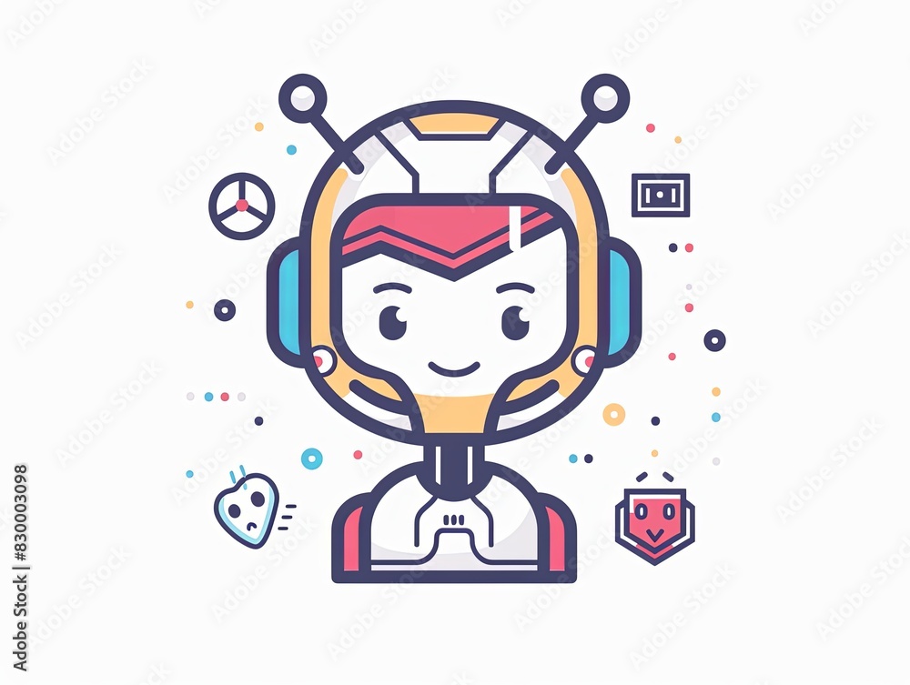 A cartoon of a robot with a smile on its face A cartoon of a robot with a smile on its face