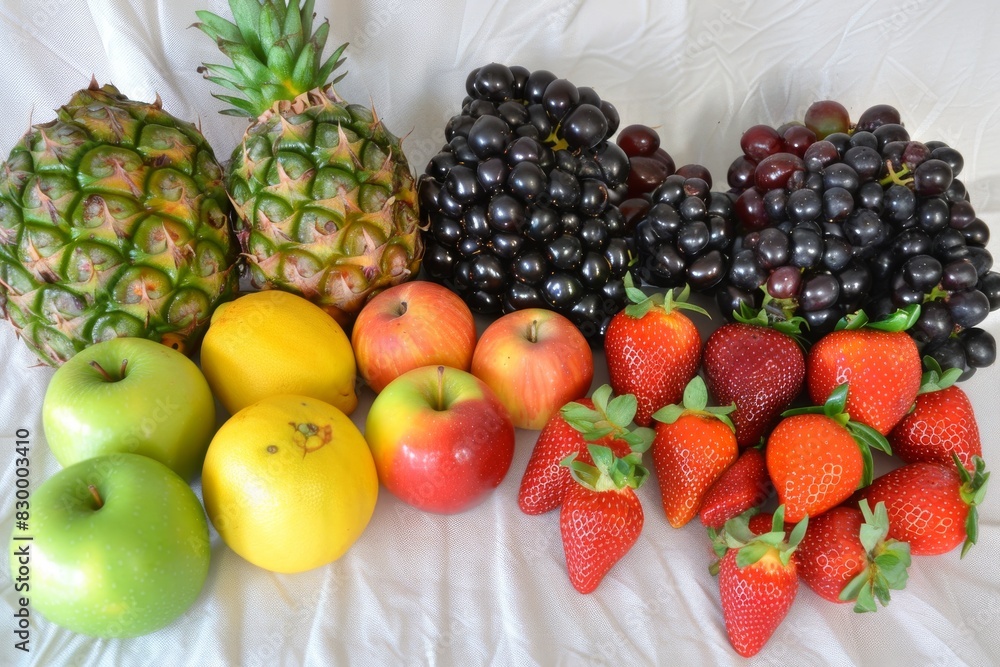 Assorted fresh fruits, symbolizing healthy and nutritious food options in a vibrant, natural setting. Assorted fresh fruits, symbolizing healthy and nutritious food options in a vibrant, natural setting.