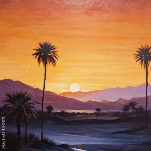 sunset on the beach