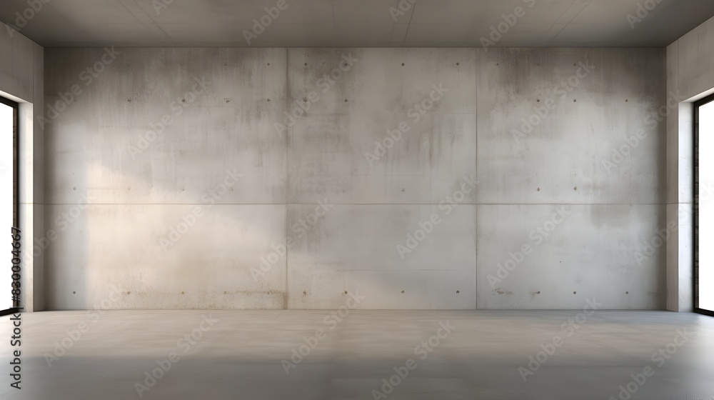 Minimalist Concrete Interior Space with Bare Walls and Floor Minimalist Concrete Interior Space with Bare Walls and Floor