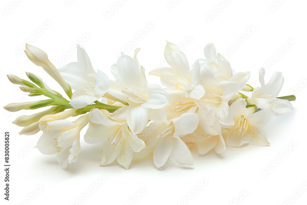 Tuberose, petals, isolated on white background