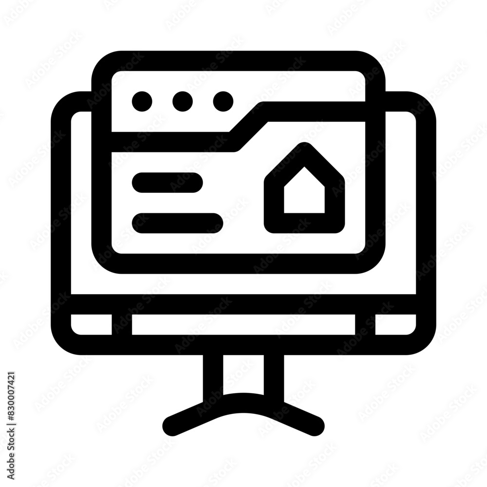 desktop computer line icon desktop computer line icon