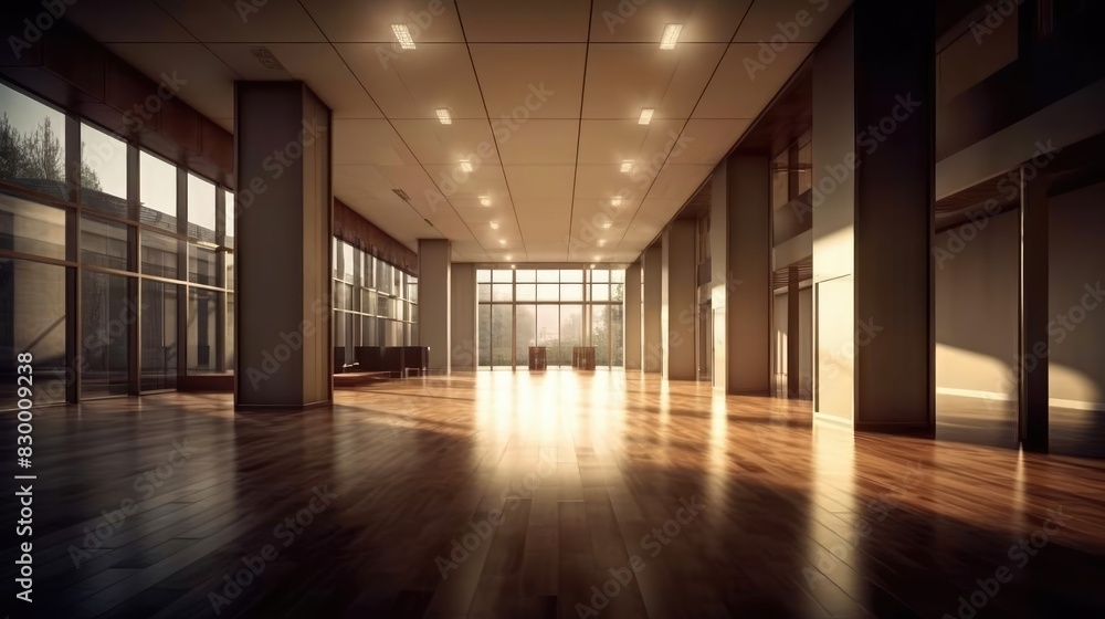 Spacious Empty Office Studio Gallery Hall with Large Windows and Wooden Floors for Commercial Use Spacious Empty Office Studio Gallery Hall with Large Windows and Wooden Floors for Commercial Use