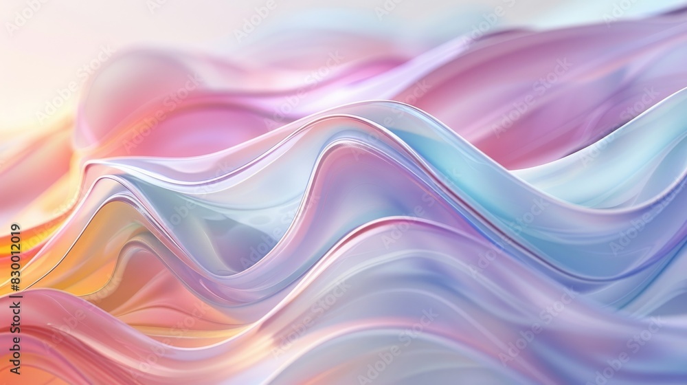 Flowing Shapes in Pastel Hues - Abstract Digital Art Flowing Shapes in Pastel Hues - Abstract Digital Art