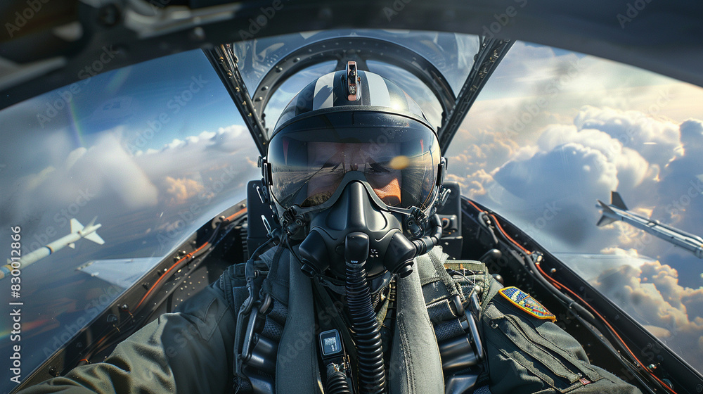 Fototapeta premium fighter pilot in action 