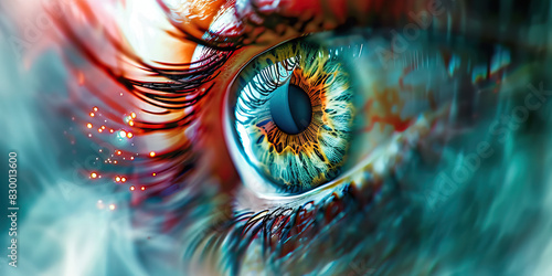 Ocular Conditions: The Blurry Vision and Eye Strain of Eye Disorders - Visualize a scene where vision is blurry and eyes feel strained, indicating ocular conditions such as refractive errors or eye in photo