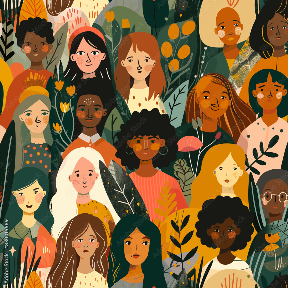 Ethnic and multiracial diversity of the world, myriad of people, diverse in skin tone, height, hair, and age, yet all radiating mutual joy and acceptance Ethnic and multiracial diversity of the world, myriad of people, diverse in skin tone, height, hair, and age, yet all radiating mutual joy and acceptance