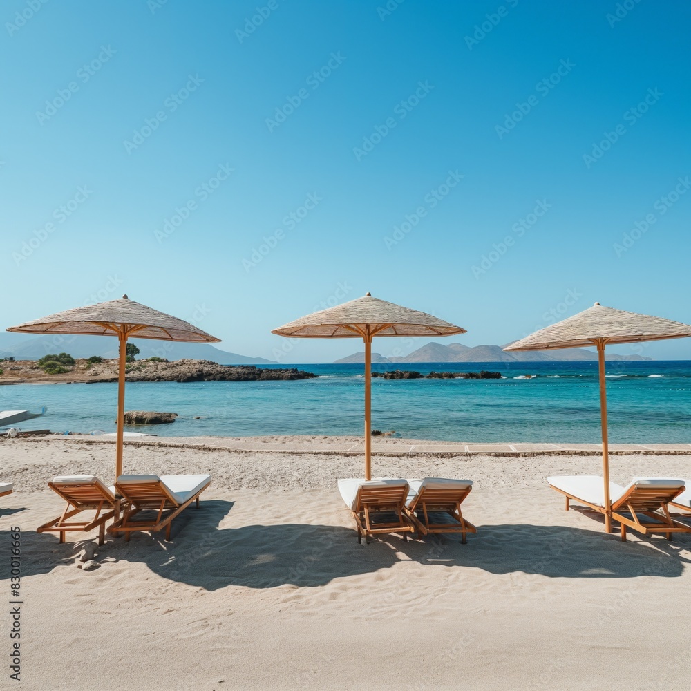 Beautiful beach with palms and turquoise sea in island. Beautiful beach with palms and turquoise sea in island.