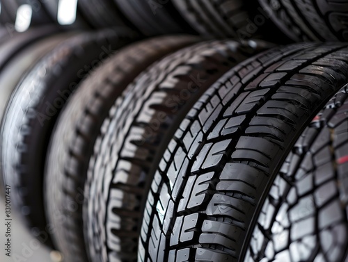 Diverse Automotive Tire Treads and Patterns for Various Driving Conditions © Natanong
