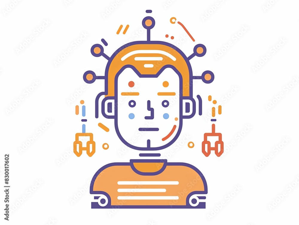 custom made wallpaper toronto digitalA robot with a face and a head with a lot of wires coming out of it