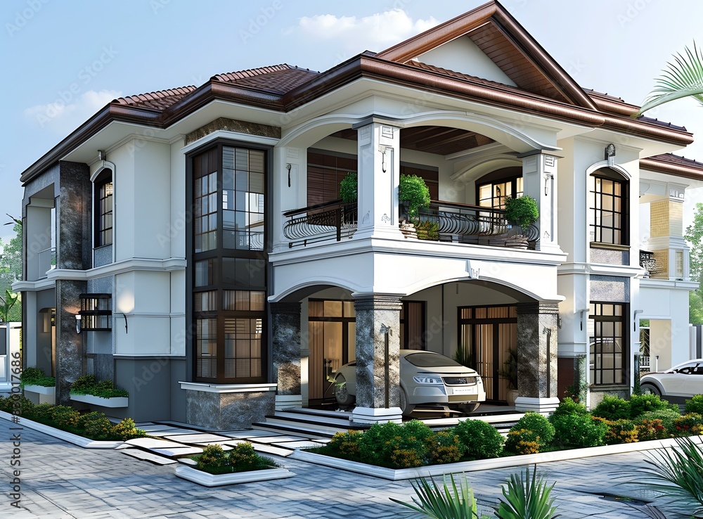 Three-story modern villa