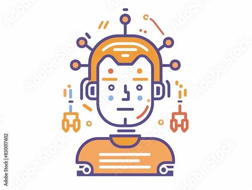 Wallpaper Mural A robot with a face and a head with a lot of wires coming out of it Torontodigital.ca